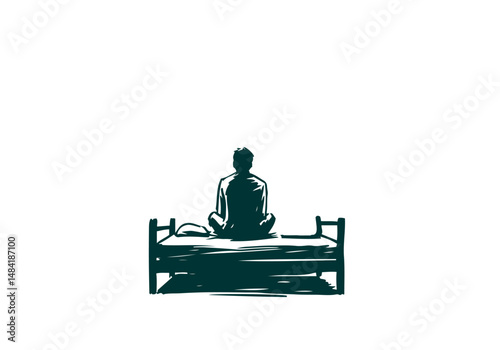Loneliness hand drawn vector illustration