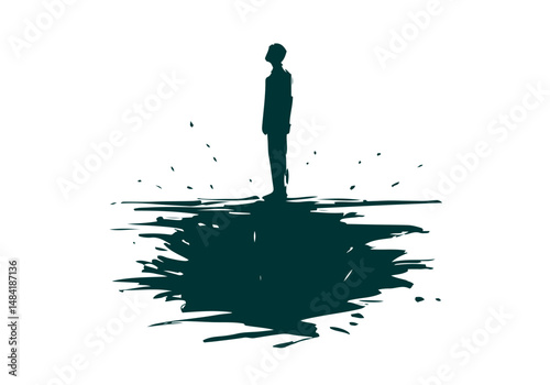 Loneliness hand drawn vector illustration