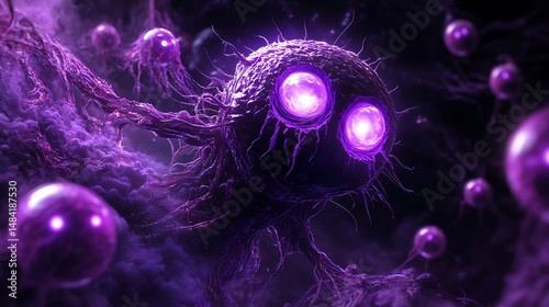 Abstract purple creature digital art