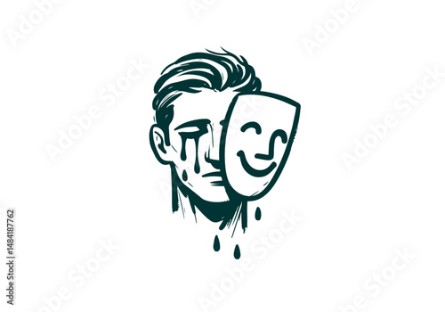 Loneliness hand drawn vector illustration