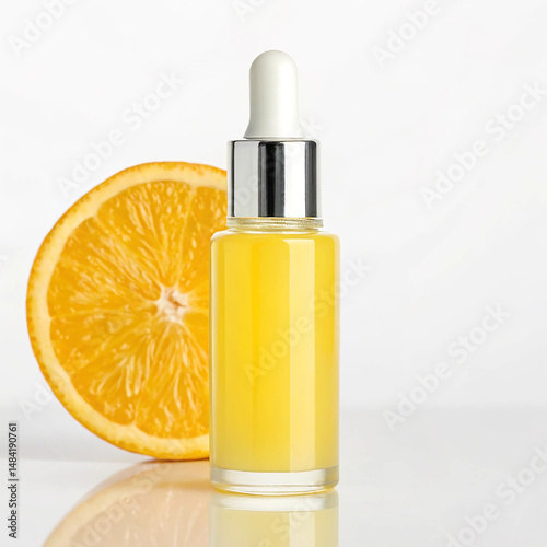 Vitamin C serum bottle for brightening skin