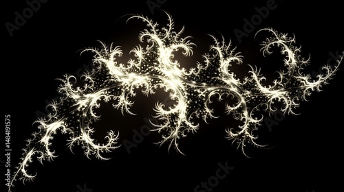 Abstract white light design on black background