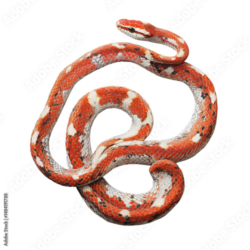 high resolution photo of corn snake with detailed scales on white

