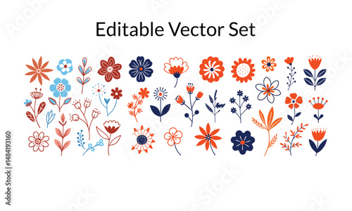 Botanical Bouquet: A set of beautifully illustrated flowers and botanical elements, perfect for adding a touch of nature and elegance to any design.