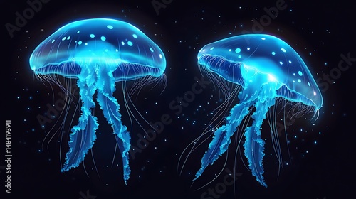 Bioluminescent jellyfish illustration