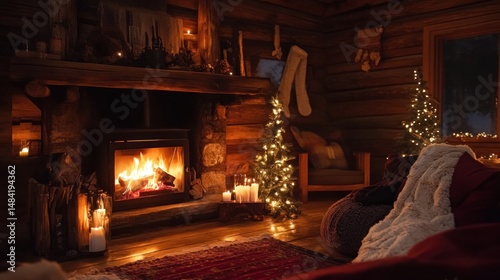 A cozy fireplace proposal in a rustic cabin, warm and intimate setting --ar 16:9 --v 6.1 Job ID: 75e21aef-790a-4dfb-9c5b-22f763609d8a