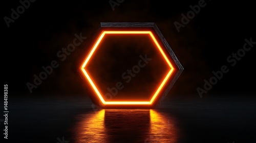 Bright orange hexagon shape design