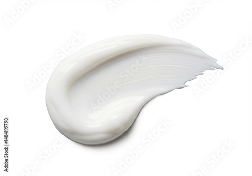 White cream smear on a clean background for skincare product advertising