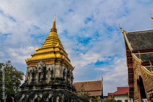 Obraz na plátně Historical Park in Thailand ancient wat, old capital of Siam kingdom