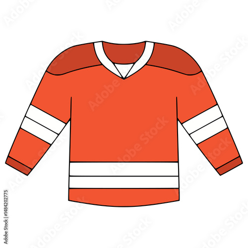 orange hockey jersey sport fashion accessories flat color vector illustration template design