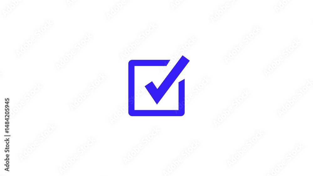 Simple Check mark indigo icon, positive tick symbol of approved, success, confirm. slide left to right Simple Check mark indigo icon, positive tick symbol of approved, success, confirm. slide left to right