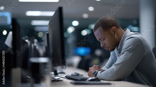 Realistic Office Scene Showing Emotional Impact of Bullying