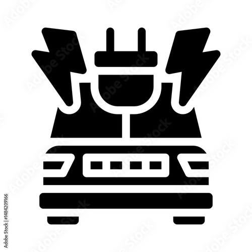 electric vehicle glyph icon