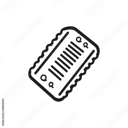 Black outline shows a rectangular harmonica with internal lines on a transparent background