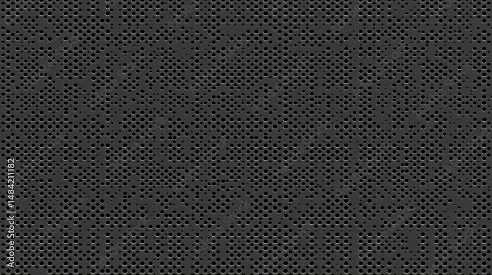 Naklejka premium Elegant Seamless Black Perforated Leather Texture Trendy Dark Grey Leatherette with Pierced Holes for Luxury Auto Upholstery and Steering Wheel Design 3D Rendered Pattern