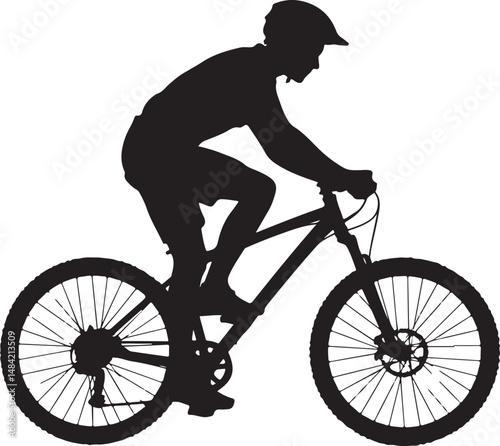 Mountain Biker in Action Silhouette

Off-Road Cycling Adventure Vector

Extreme Downhill MTB Scene

Mountain Bike Rider Jumping Silhouette

Cyclist on Rocky Trail Vector Design