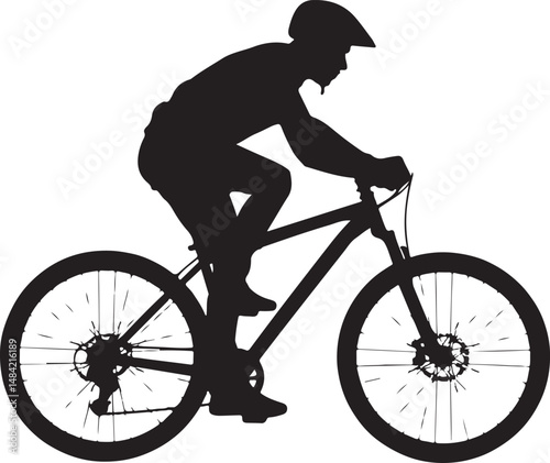 Mountain Biker in Action Silhouette

Off-Road Cycling Adventure Vector

Extreme Downhill MTB Scene

Mountain Bike Rider Jumping Silhouette

Cyclist on Rocky Trail Vector Design