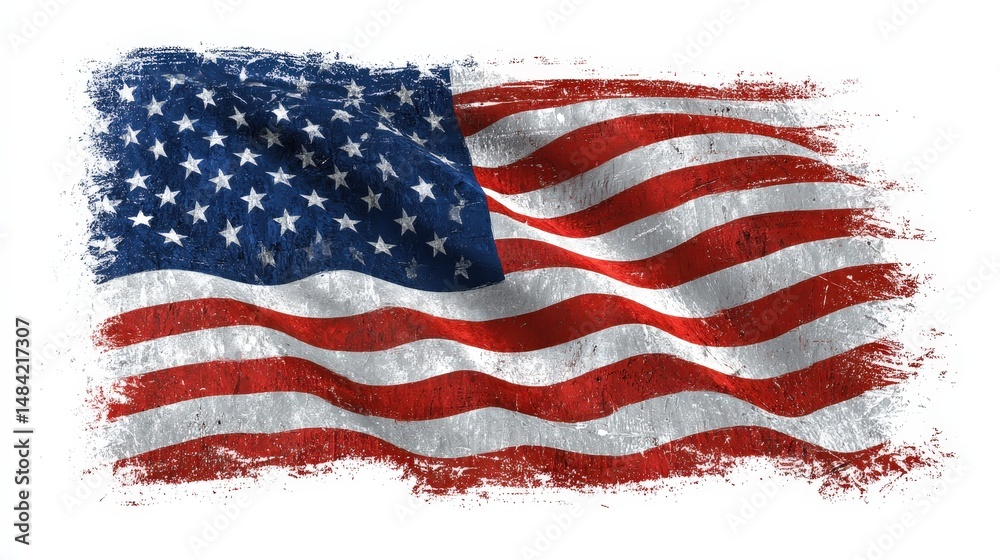 Obraz premium Grunge-style depiction of the American flag.