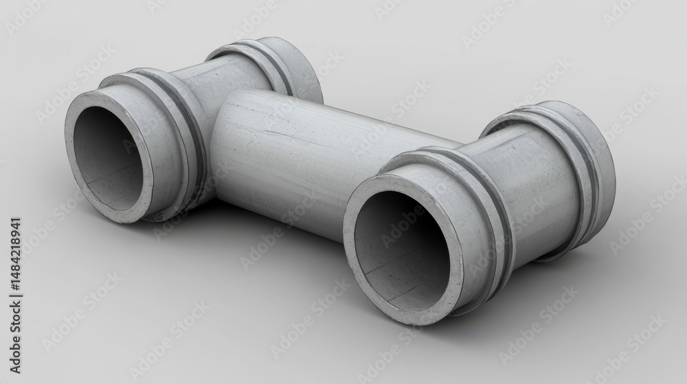 Fototapeta premium Reinforced concrete pipe section for high-capacity sewer outflow