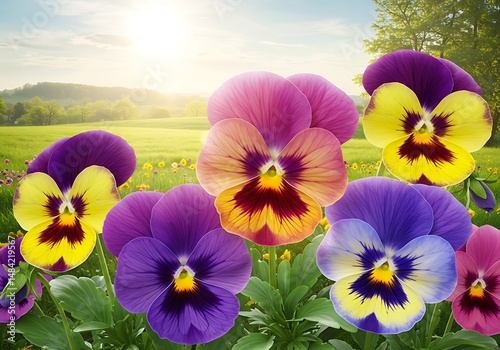 Pansies at Sunrise