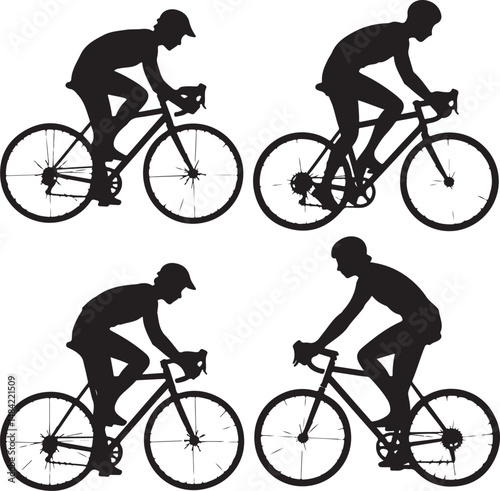 Mountain Biker in Action Silhouette

Off-Road Cycling Adventure Vector

Extreme Downhill MTB Scene

Mountain Bike Rider Jumping Silhouette

Cyclist on Rocky Trail Vector Design