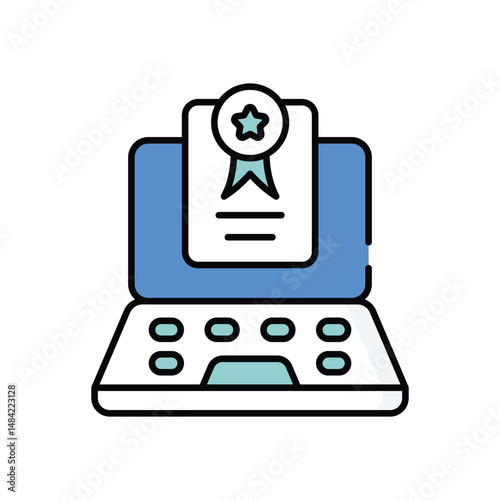 Certificate Online icon vector stock illustration