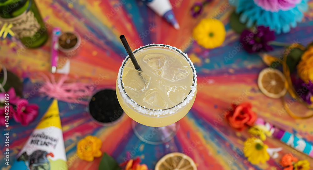 Fototapeta premium glass of champagne with ice