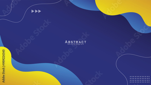 abstract blue and yellow curve vector background