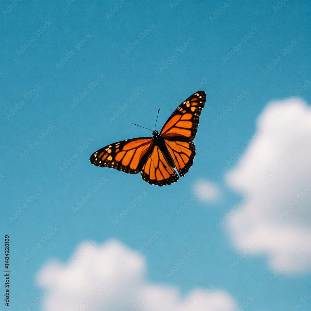 Obraz premium butterfly on blue sky background