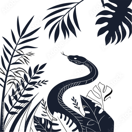 a-silhouette-vector-of-a-snake-slithering-through-.eps