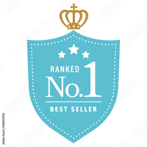 王冠のついた盾のランキングフレーム【金と青】 / No.1	
