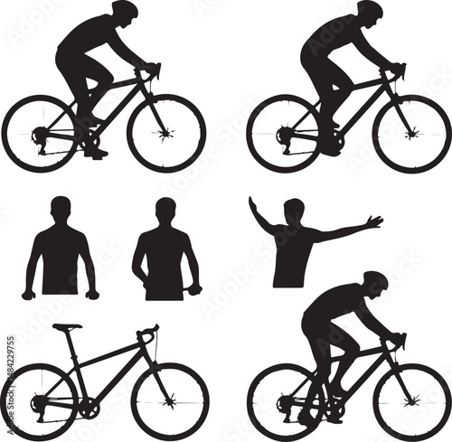 “Mountain Bike Vector Bundle | MTB Clipart, Cycling SVG, Downhill & Trail Biking Silhouettes for T-Shirts