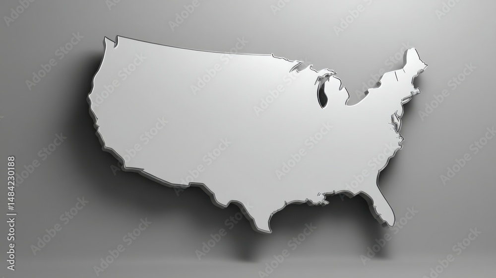 Fototapeta premium United states map highlighting blockchain-authenticated cooperative economy tool for resource management solutions