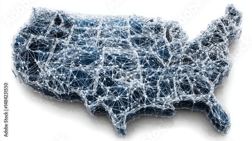 Detailed illustration of the united states highlighting geographical features and cultural diversity in a unique map