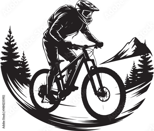 “Mountain Bike Vector Bundle | MTB Clipart, Cycling SVG, Downhill & Trail Biking Silhouettes for T-Shirts
