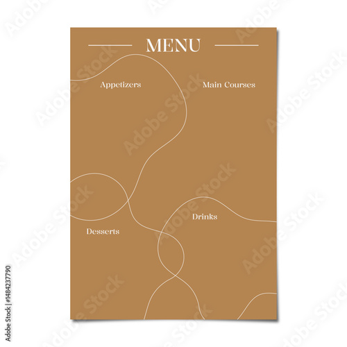 Blank restaurant menu template with editable vector graphic and simple element 7