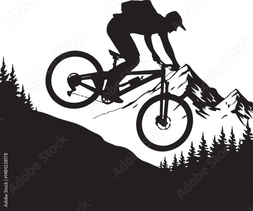 Mountain Bike Silhouette | Cycling Vector Clipart"

"Mountain Biker Illustration | Extreme Sports SVG"

"Off-Road Bicycle Vector | MTB Rider Design"

"Mountain Biking Clipart | Adventure Cycling Art"
