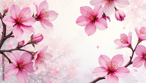Intricate watercolor sakura pattern, soft pastel hues, elegant design , cherry blossom, light pink