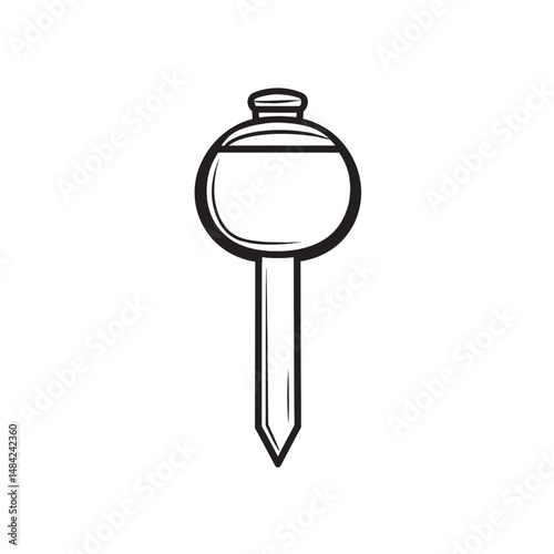 Black outlined map pin displays location indicator on transparent background for diverse cartographic needs