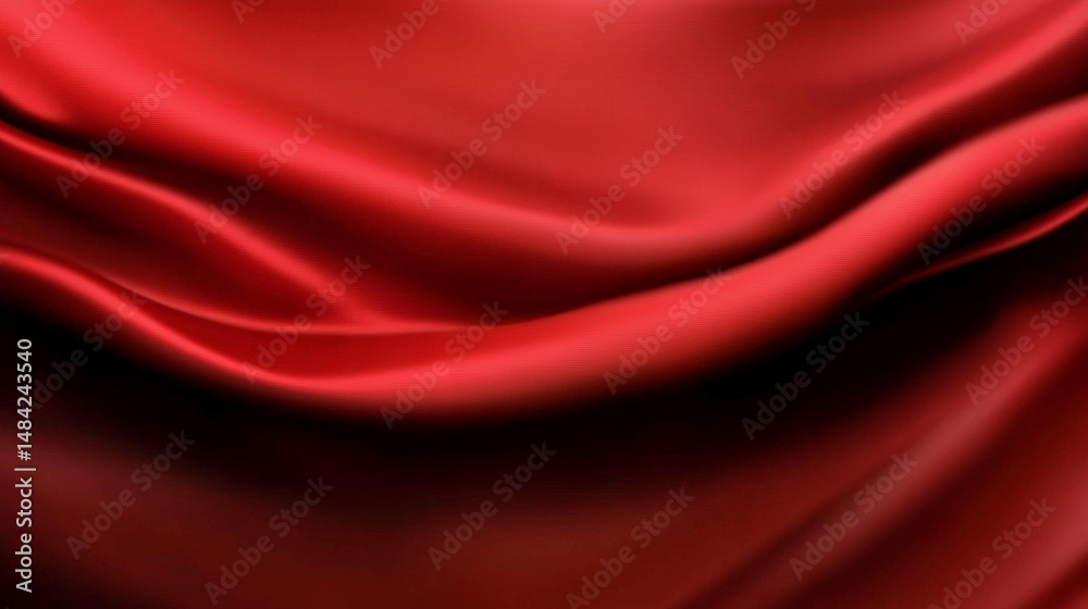 Obraz premium Elegant smooth red silk, high-end atmospheric red satin for party and government background