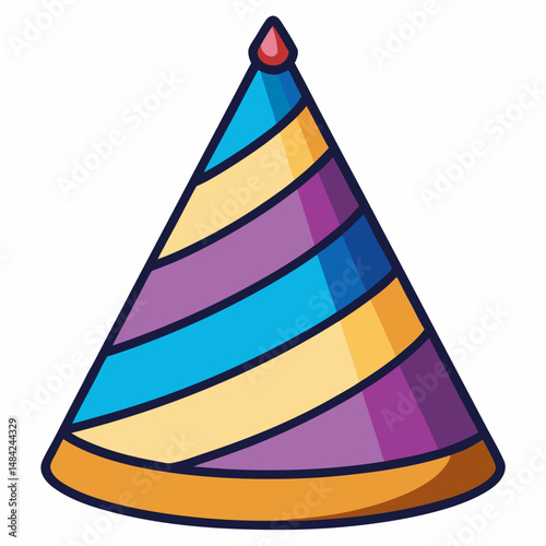 party hats isolated on white