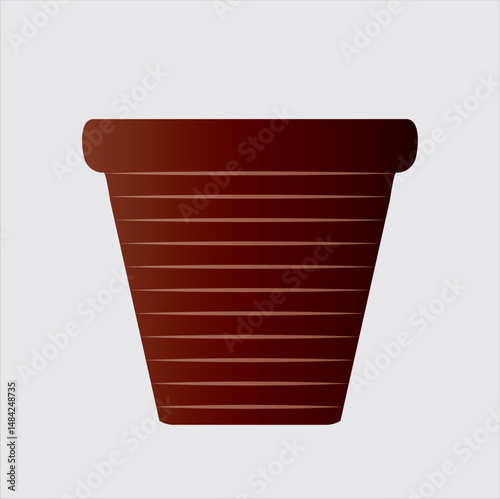Brown Striped Flower Pot Illustration and nice graphic art