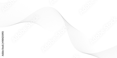 Abstract wave element for design. Digital frequency track equalizer. Stylized line art background. Vector illustration. Wave with lines created using blend tool. Curved wavy line, smooth stripe. 