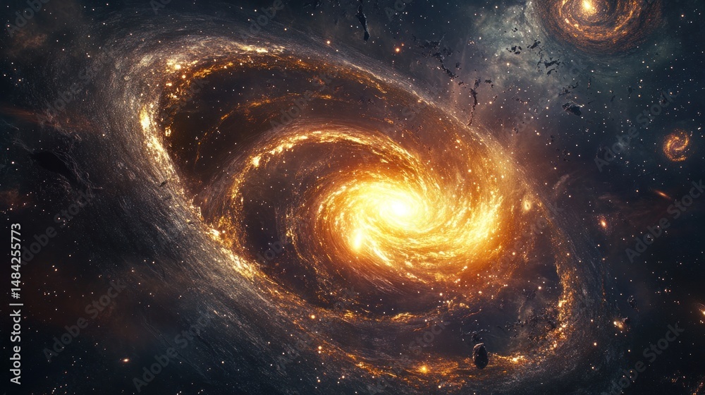 Obraz premium Spiral galaxy in space