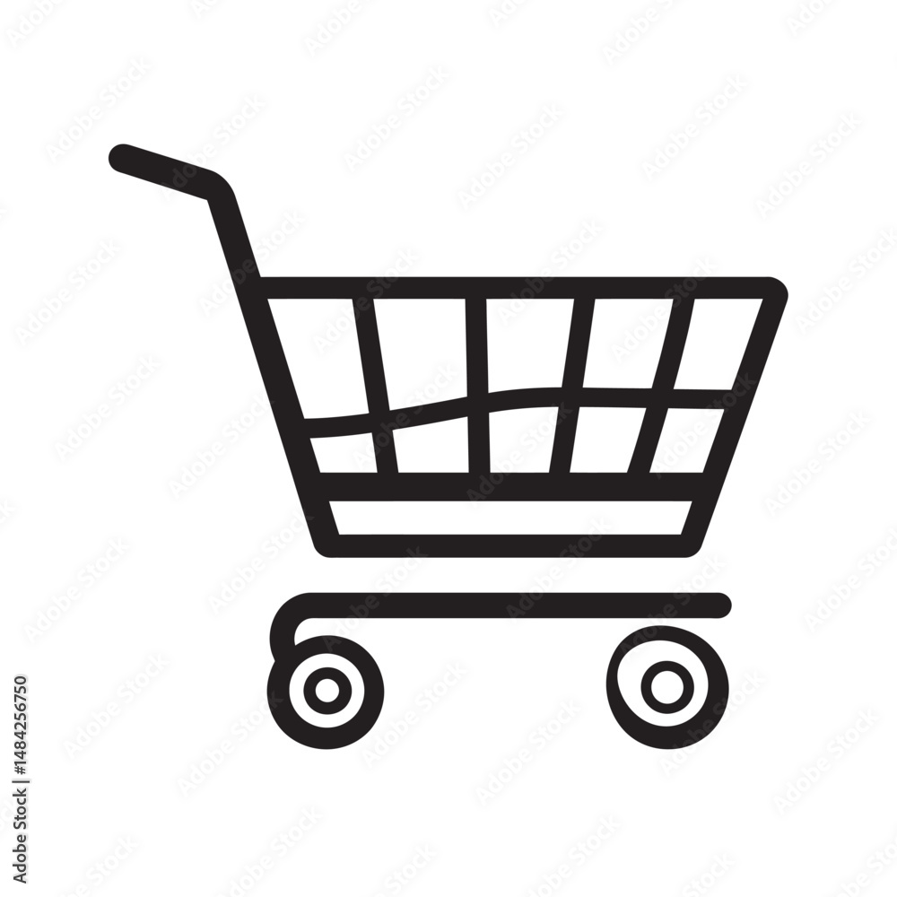 custom made wallpaper toronto digitalBlack shopping cart has two wheels and handle to push with transparent background