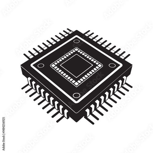 computer chip silhouette art