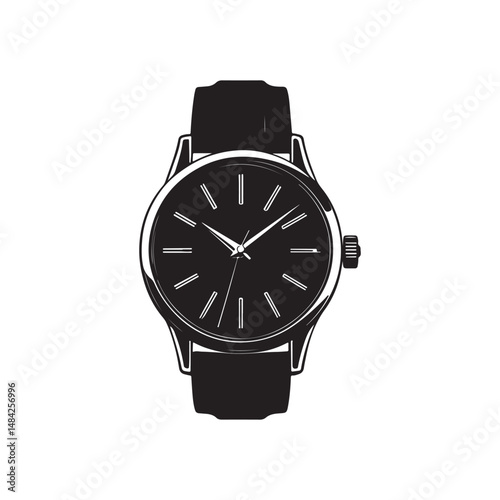 watch silhouette black illustration