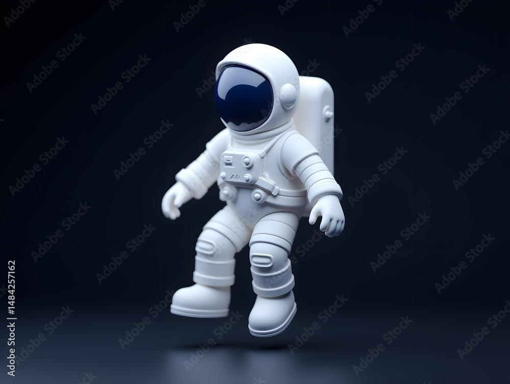 Fototapeta premium Human moon day astronaut outer space spacecraft rocket illustration