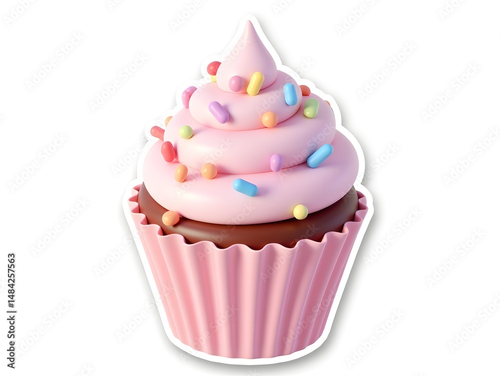 Birthday 3D cake rendering, anniversary celebration material Birthday 3D cake rendering, anniversary celebration material