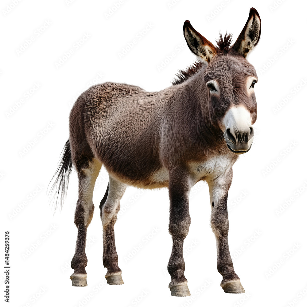 Obraz premium realistic portrait of a donkey showing its teeth in a funny expression